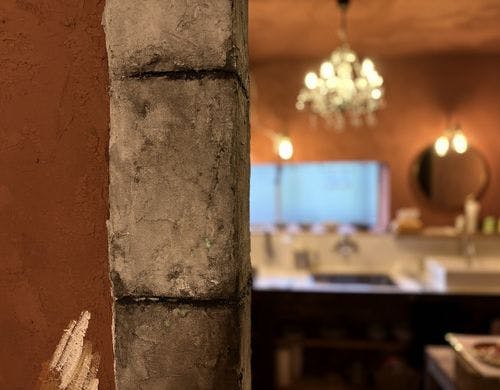 余った石膏ボードで作った「石」