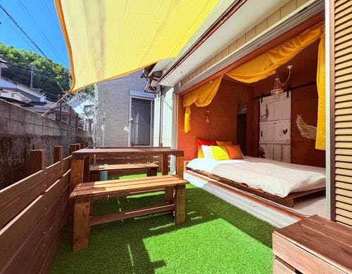 リビング横ウッドデッキ兼ドッグラン。