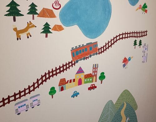 客室内に描かれた　大空町のみどころ