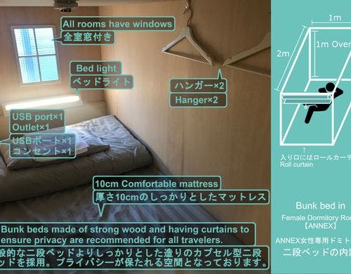 女性専用ドミトリールーム（シェアルーム）