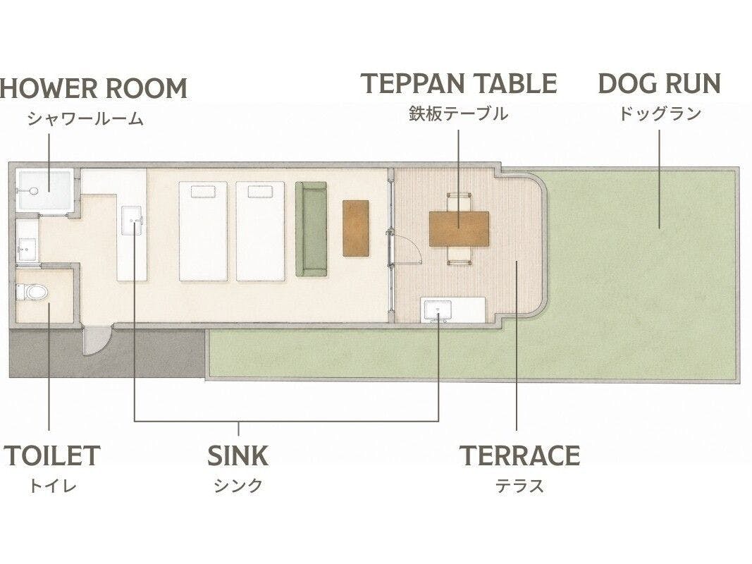 แผนผังห้องพัก Pet Space Cabin