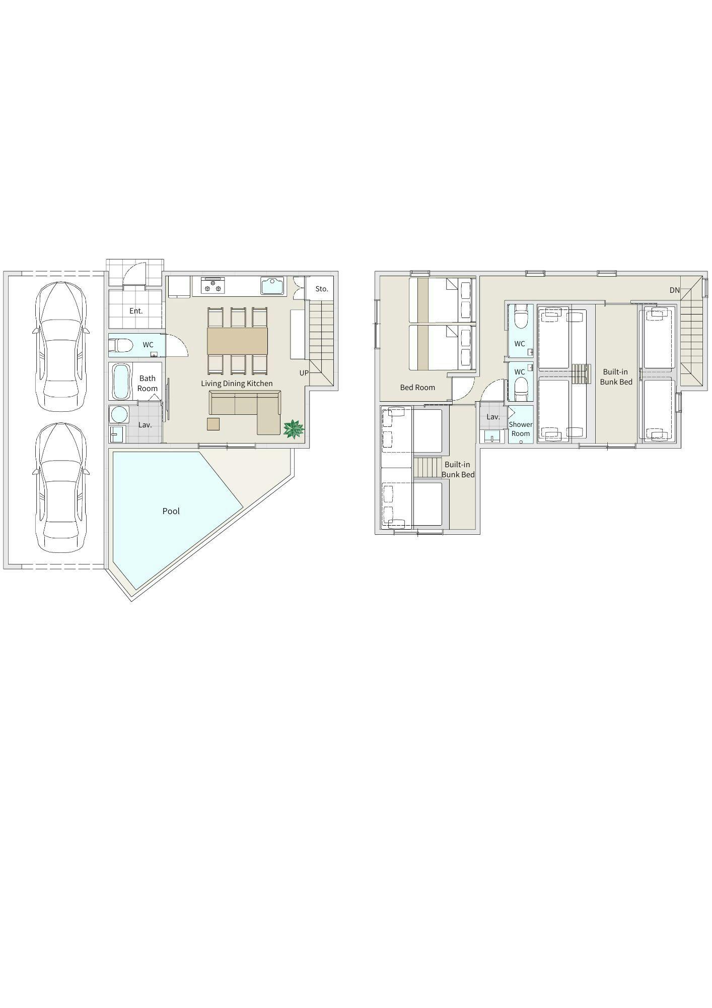 อาคาร A: แปลนผังห้องพัก