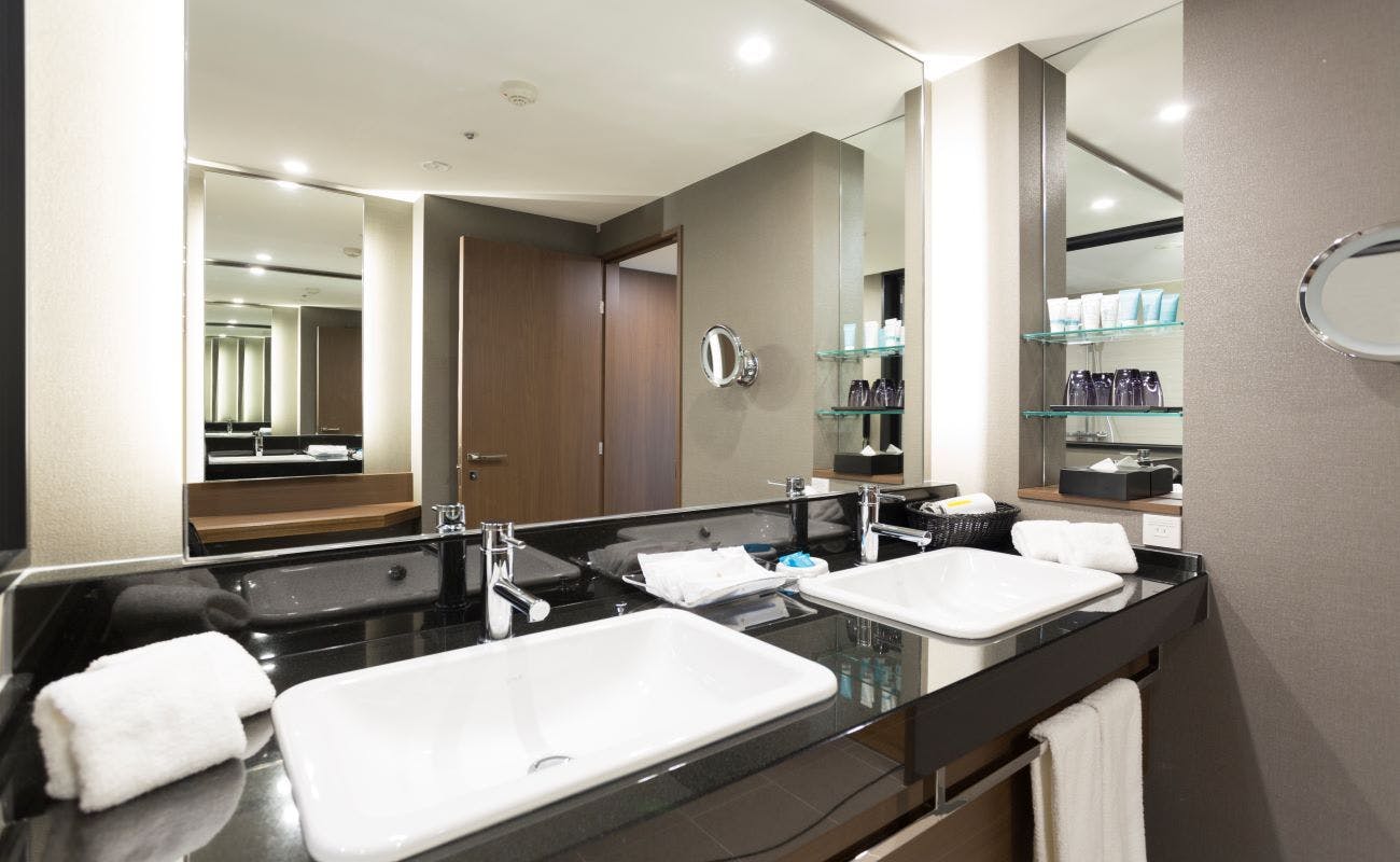 ニッコープレミアムの広々とした洗面台