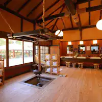 男性用大浴場「古狸の湯」更衣室