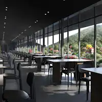 อาหารเย็นและอาหารเช้าที่ Goyama Dining.