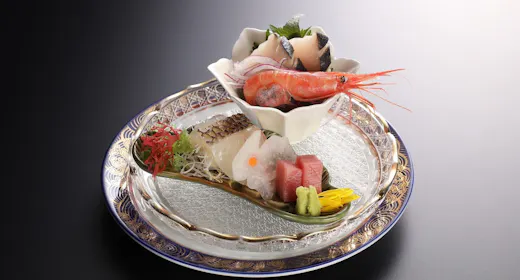 SD【夕食ダイニング】スタンダードディナー新鮮造り+厳選和牛+旬の逸品/温泉貸切風呂特典