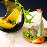 ภาพตัวอย่างอาหารเรียกน้ำย่อย - ชุดอาหารพิเศษฤดูใบไม้ผลิในปริมาณที่พอเหมาะ