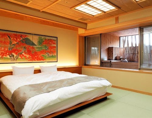 露天風呂付き客室、弁柄202