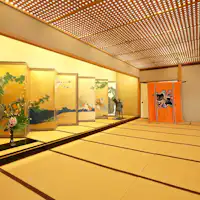 ทางเข้าพร้อมฉากพับผลงานของ Kano Eikei