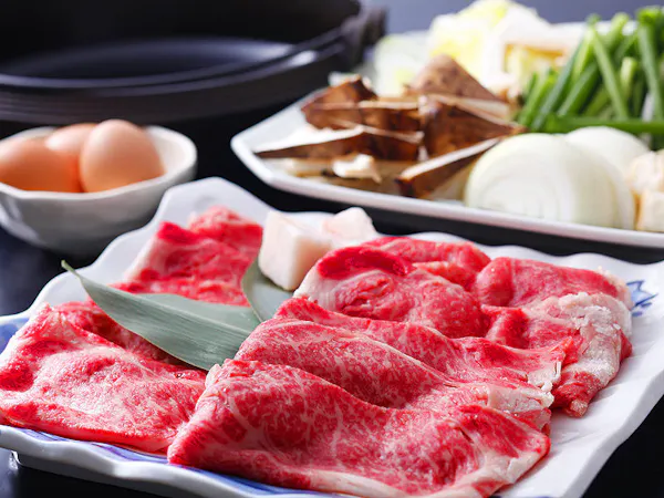【秋特撰】淡路牛と松茸のすき焼と紅葉鯛・伊勢海老の姿造りプラン