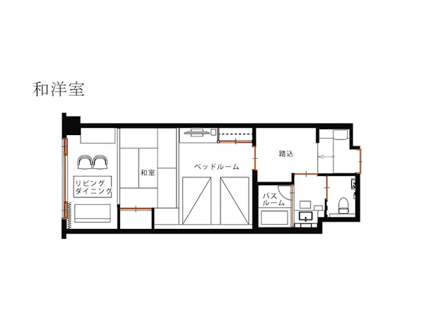 <夢大地>和洋室の客室レイアウト