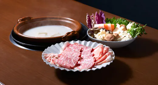 【夕食17:30お約束】初めての方におすすめ!温泉湯豆腐&佐賀牛/若楠豚で佐賀満喫しゃぶしゃぶプラン