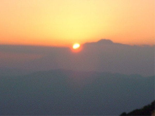 見晴台からの夕陽