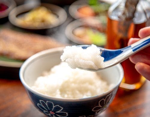 お粥にアゴ醤油を合わせて