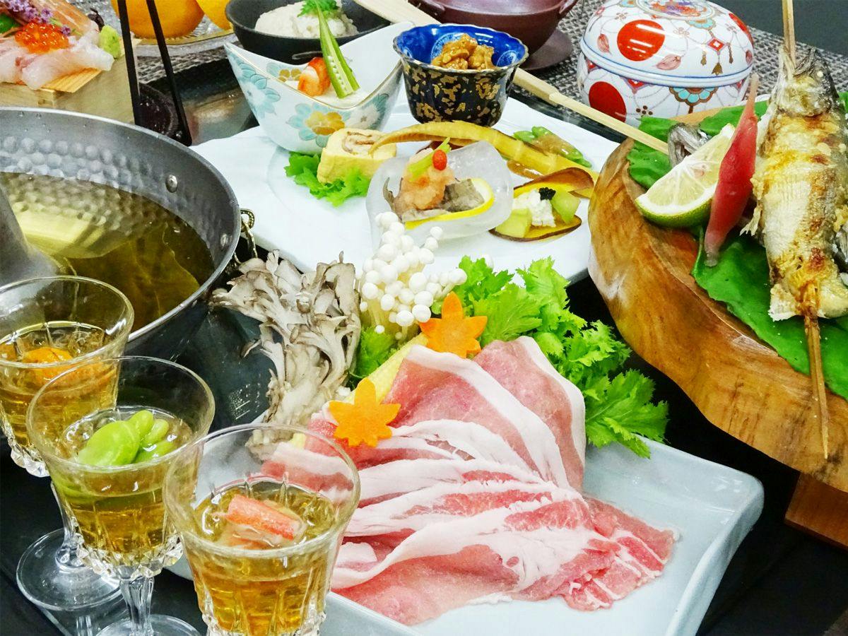 【豚しゃぶ会席】厳選食材を堪能！上州ブランドもち豚しゃぶしゃぶと和食会席-2食付-