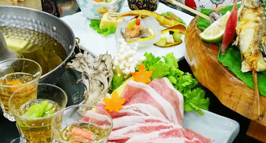 【豚しゃぶ会席】厳選食材を堪能!上州ブランドもち豚しゃぶしゃぶと和食会席-2食付-