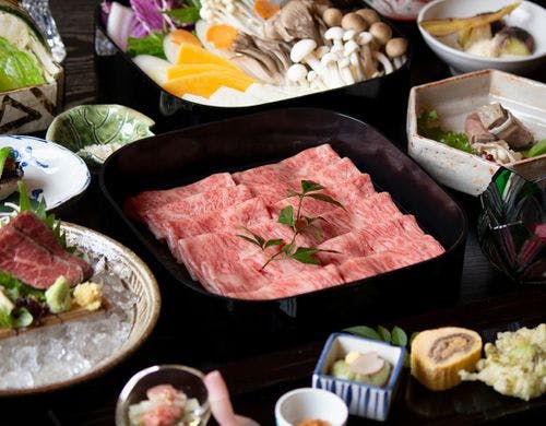 米沢牛のしゃぶしゃぶ会席　一例