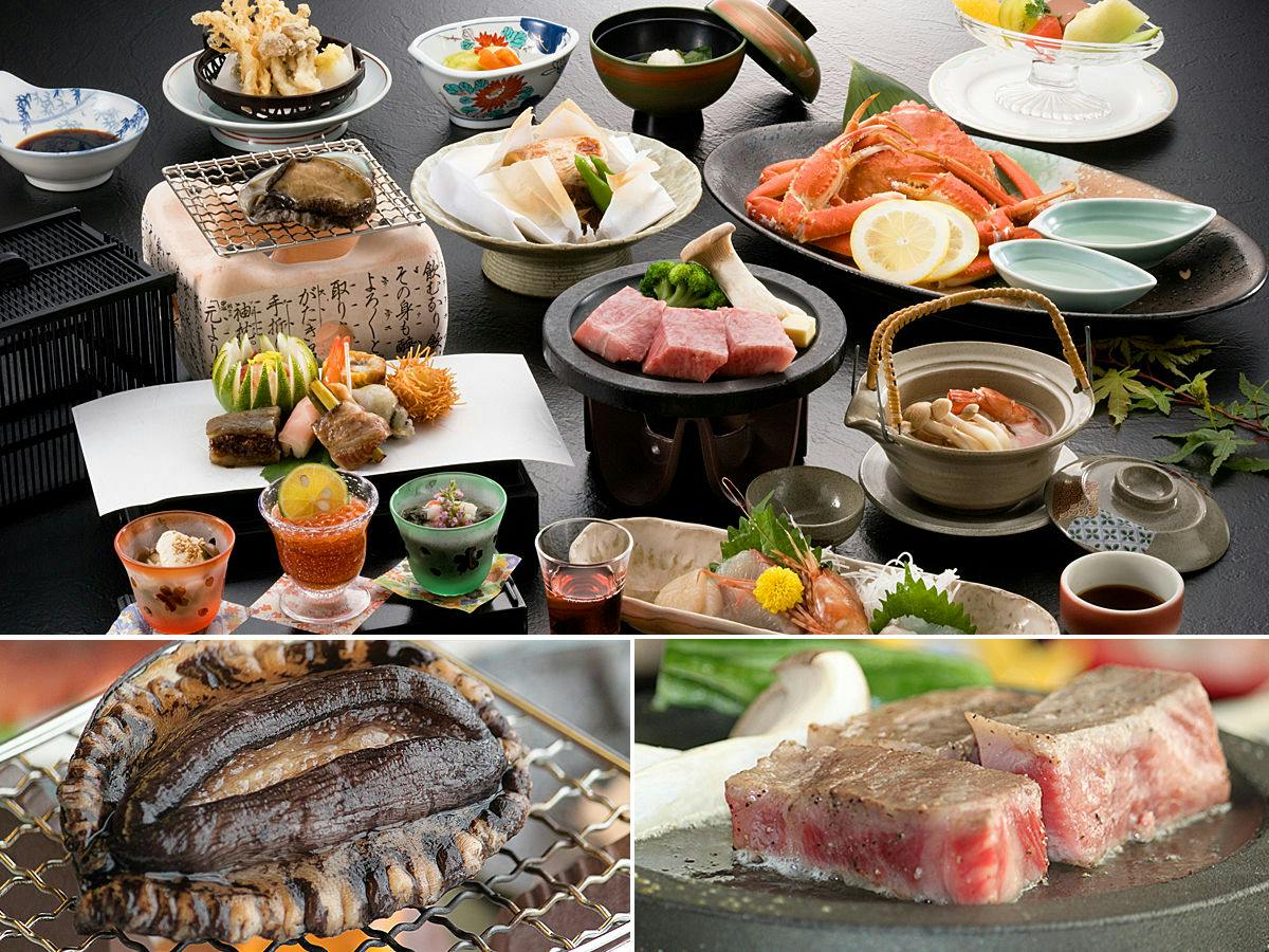 30日前の予約で早期割引【早割30】露天風呂付客室【風美亭】で過ごす休日_風月 　あわびも黒毛和牛も