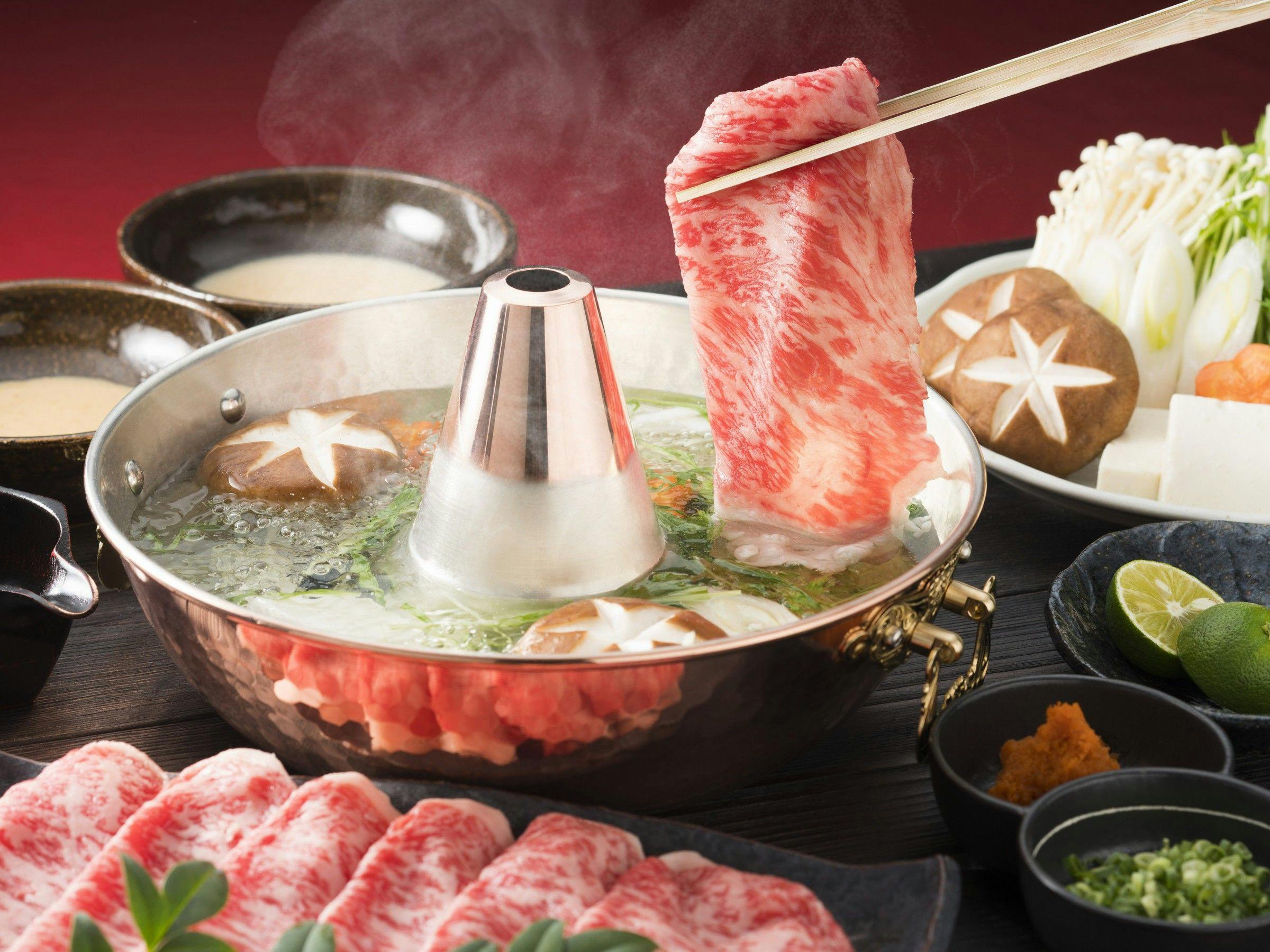 全室露天風呂付+外部露天の貸切も有り＜二食付き＞しゃぶしゃぶ満喫プラン【厳選和牛使用】