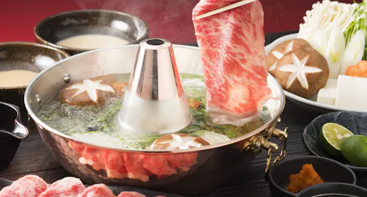 全室露天風呂付+外部露天の貸切も有り<二食付き>しゃぶしゃぶ満喫プラン【厳選和牛使用】