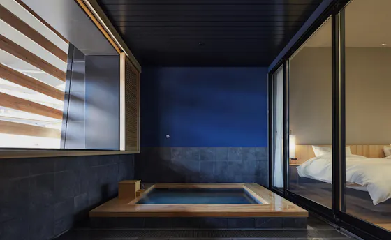 Villa-type guest room with open-air bath.
