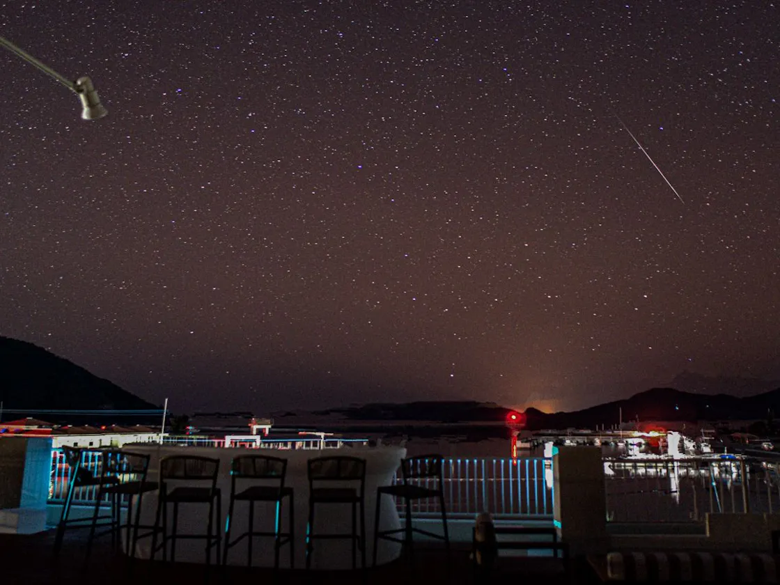 屋上から星空観察