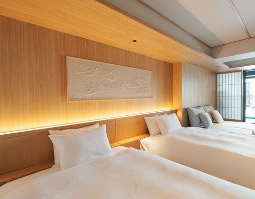 【温泉かけ流し檜露天風呂付】和洋室ツイン