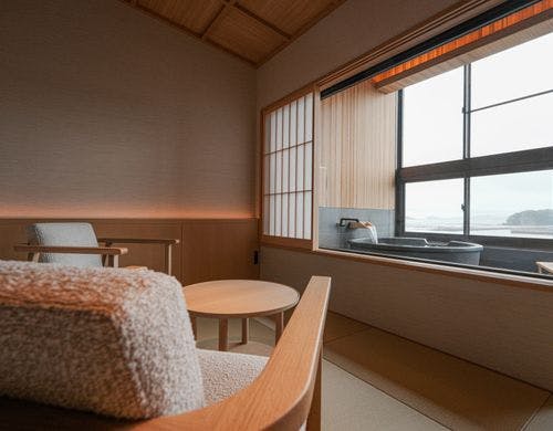 【温泉かけ流し半露天風呂付】和洋室ツイン