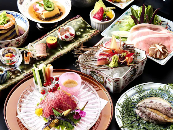 【お肉派に捧げる会席】石川県産ブランド能登豚・和牛・活あわび ジュワ~ッと広がる旨味と食感を味わう