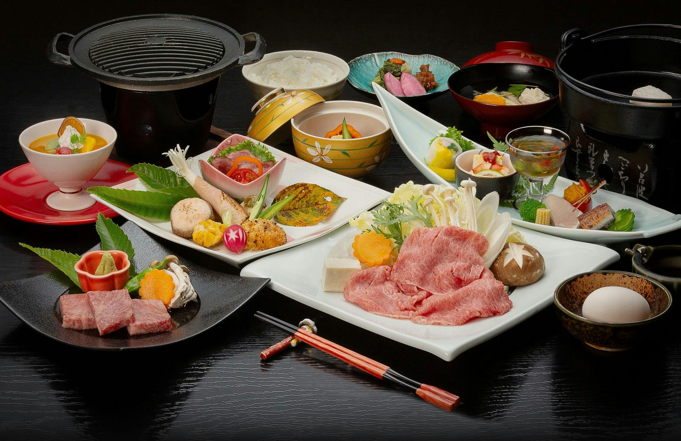 【ชุดเนื้อวัวโยเนะซาวะสุดพิเศษ】※สุกี้ยากี้และสเต็ก