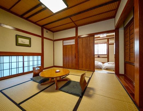 新棟、露天風呂付きの２間離れのお部屋。