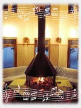 เตาผิงแบบเปิดทรงแปดเหลี่ยม.