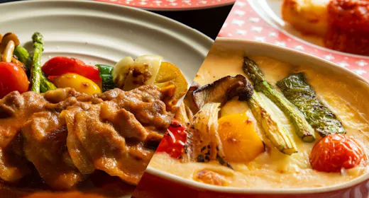 【2食付き】晩ごはんは「カフェぐーぐー」で~あなたはどっち?メインが選べて嬉しいミニコースプラン