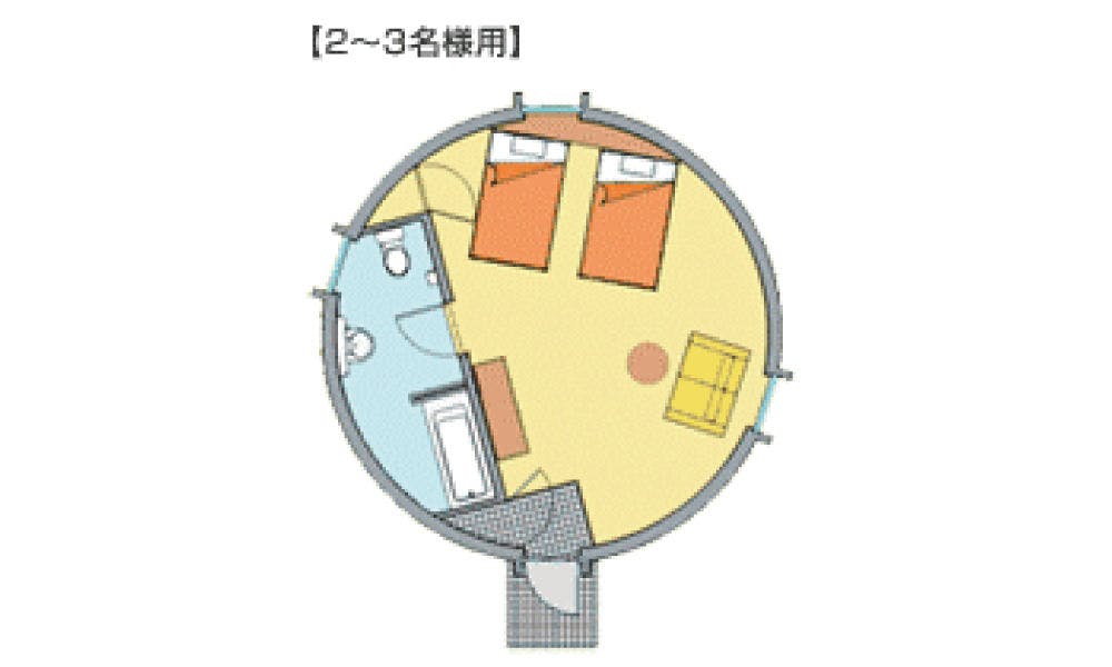 แผนผังสำหรับโดมคอทเทจประเภท 2-3 คน