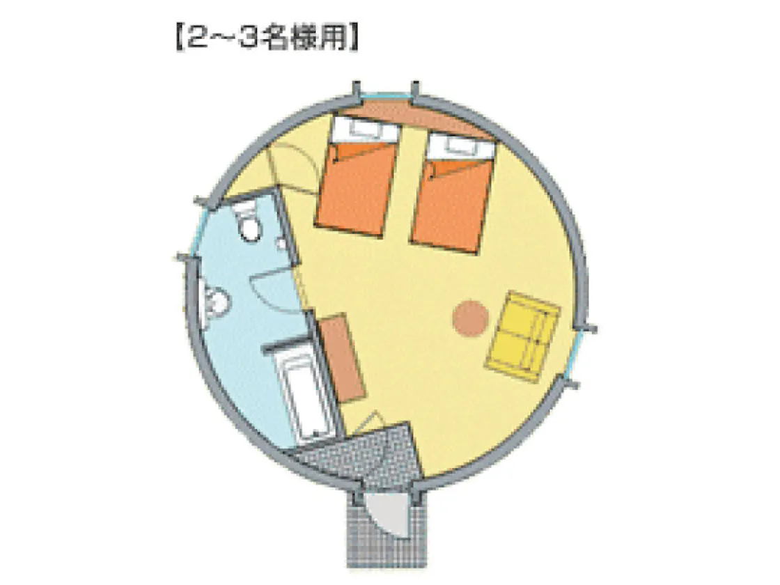 แผนผังสำหรับโดมคอทเทจประเภท 2-3 คน