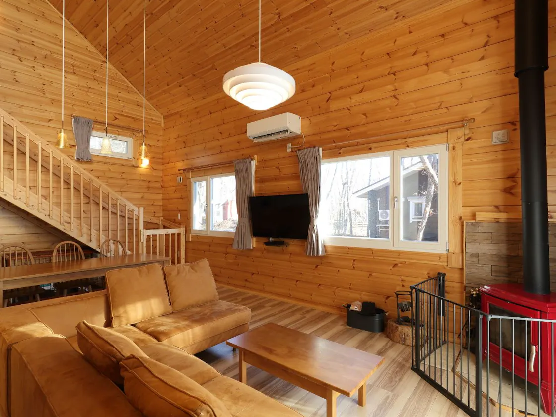 【露天風呂付ログプレミアム】木立