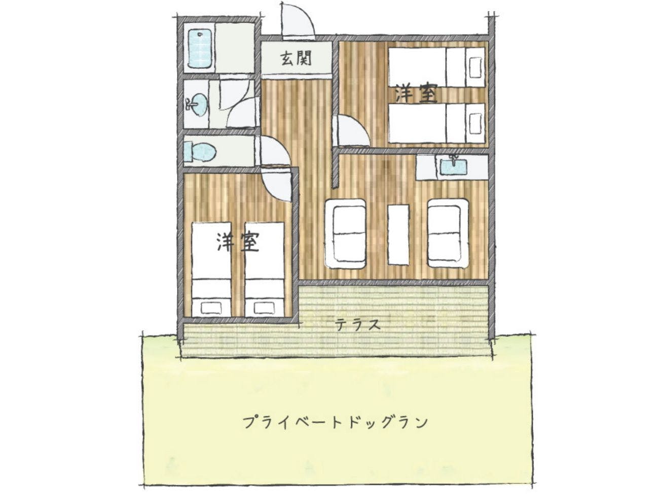 BタイプPA間取り