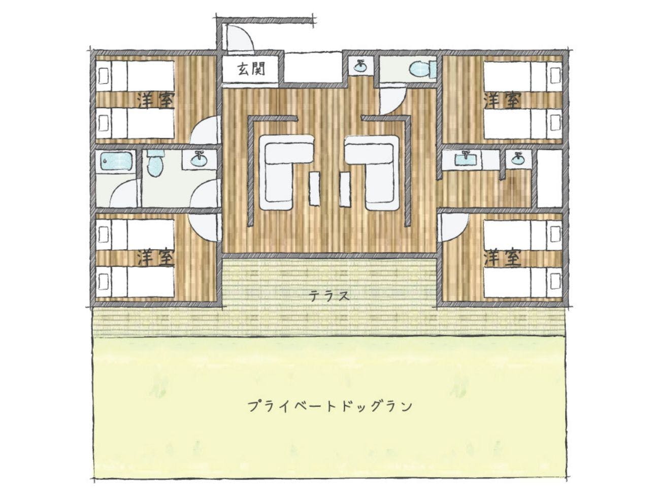 เลคไซด์ด็อกวิลล่า B ไทป์ D1 แผนผัง