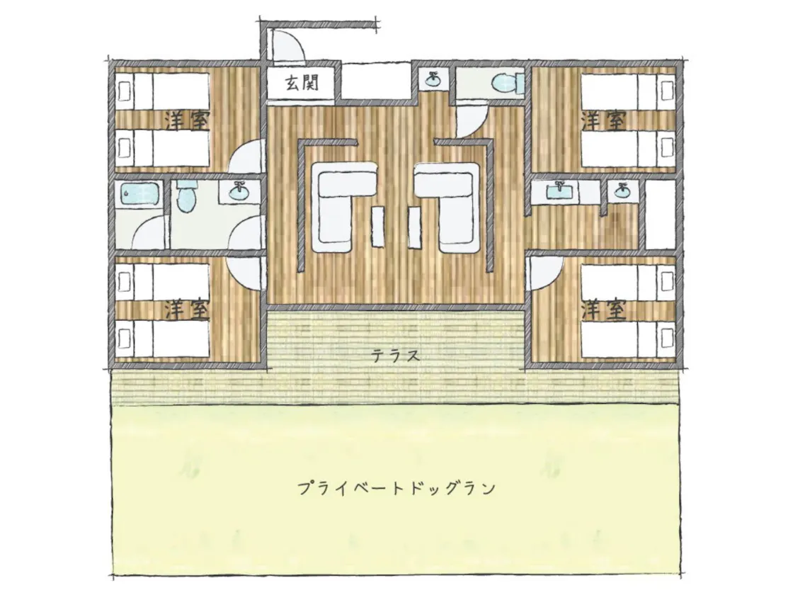 เลคไซด์ด็อกวิลล่า B ไทป์ D1 แผนผัง