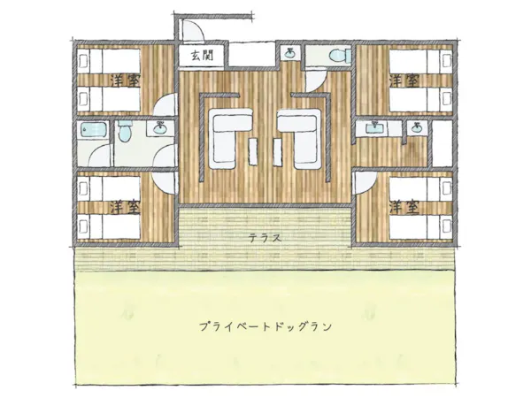 เลคไซด์ด็อกวิลล่า B ไทป์ D1 แผนผัง