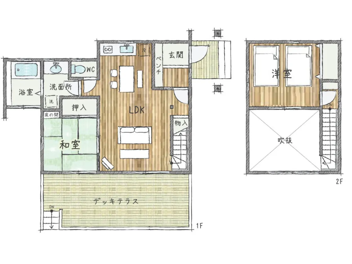 【บ้านพักให้เช่าพร้อมน้ำพุร้อน】ผังห้องแบบ G