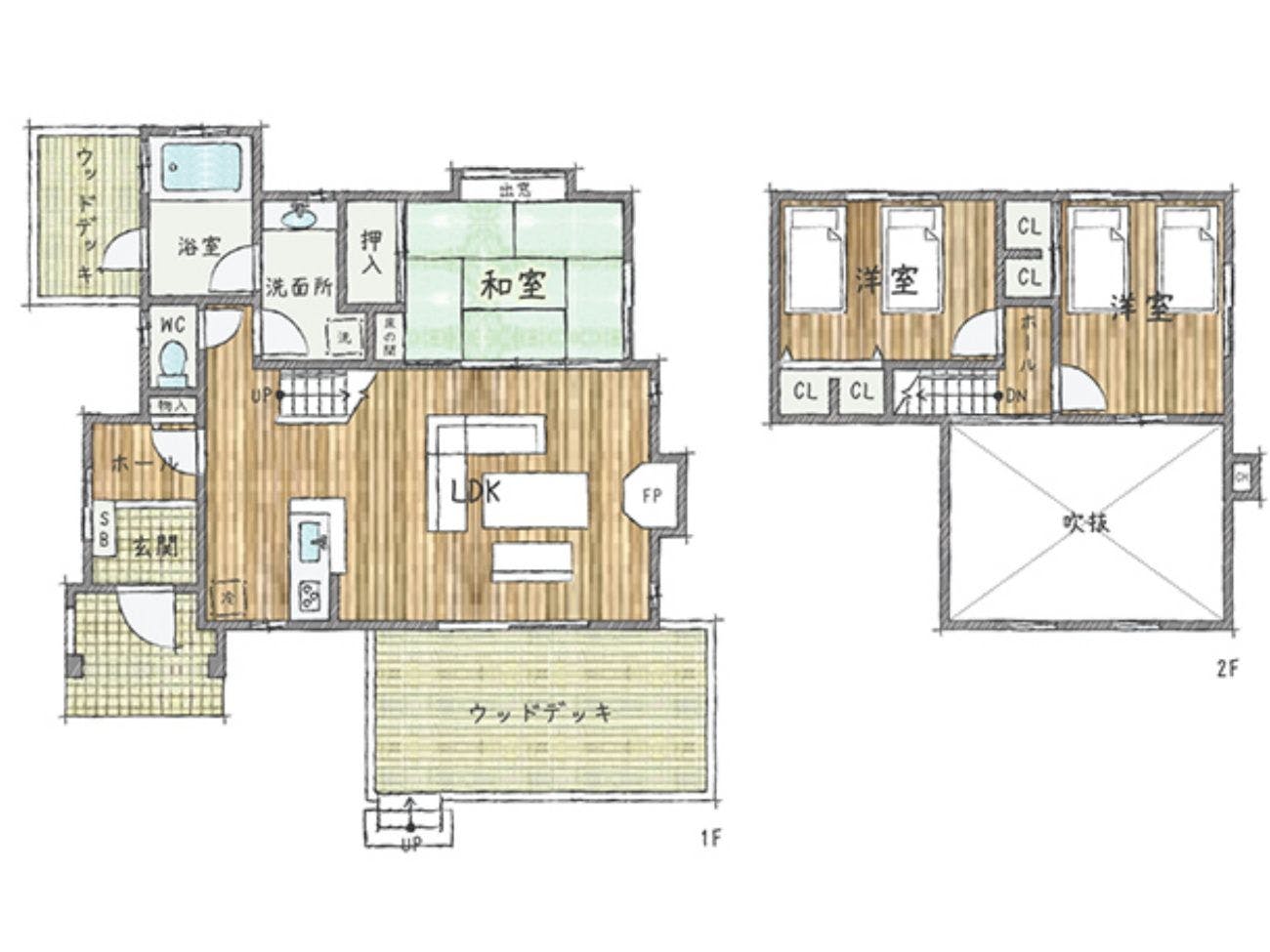 【温泉付貸別荘】Kタイプ間取り