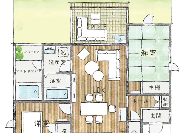 貸別荘Y_間取り