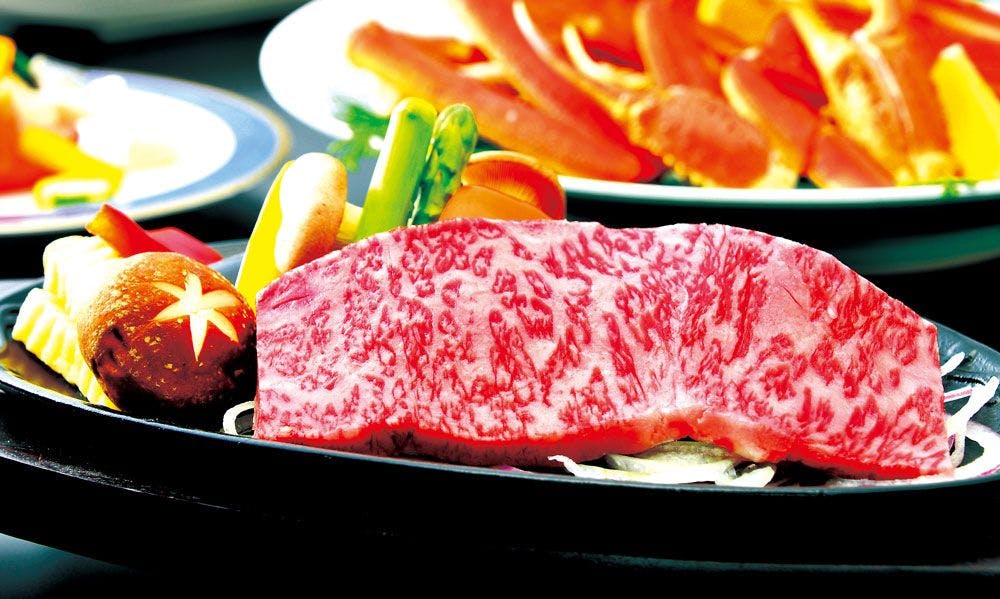 Daging sapi Hitachi panggang teppan