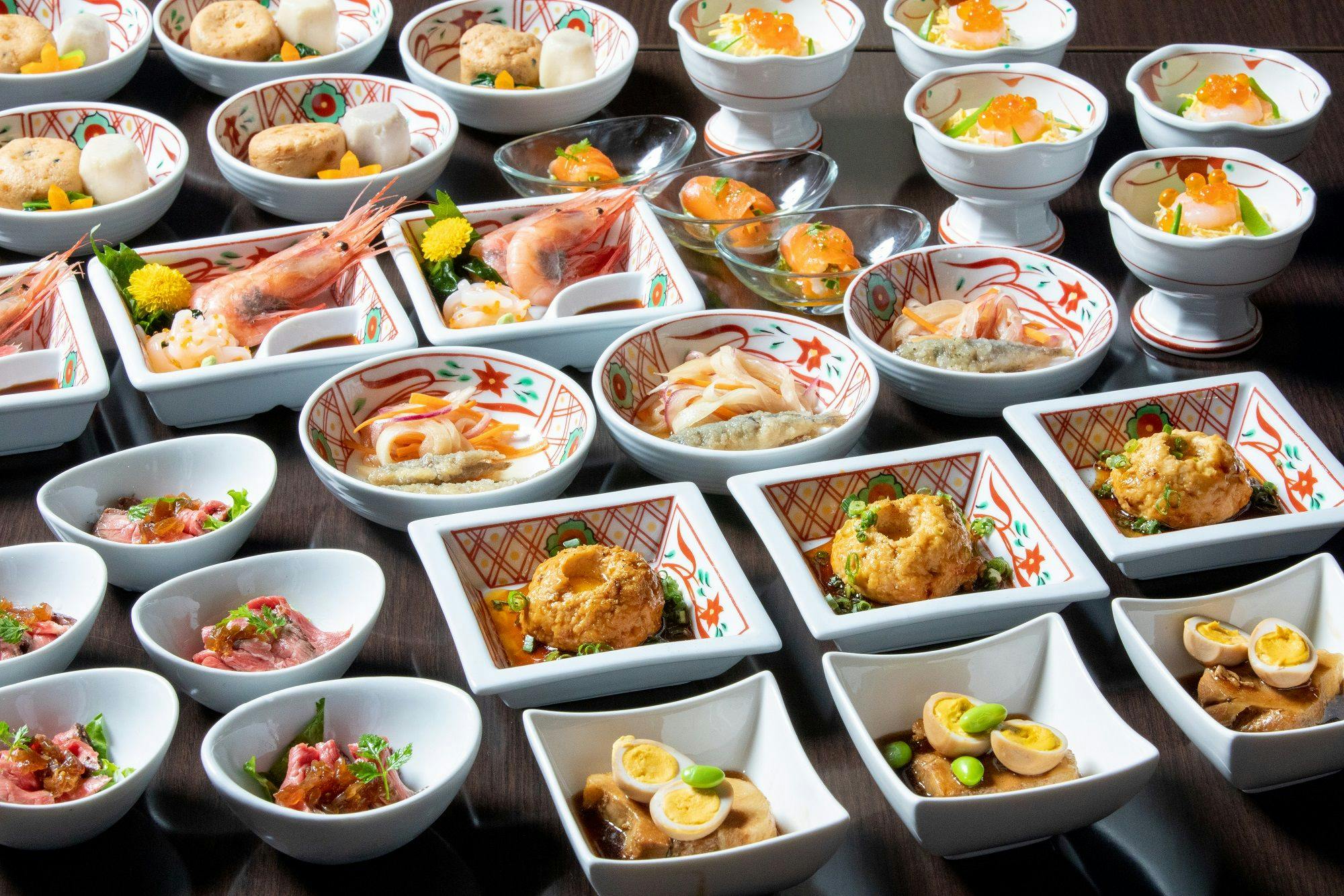 ภาพบุฟเฟ่ต์ที่มีมาตรการป้องกันโควิด-19