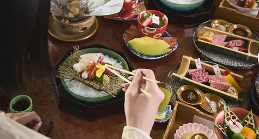 くまもと県産和王と味彩牛を食べ比べ 肥後会席プラン【夕朝食付き】