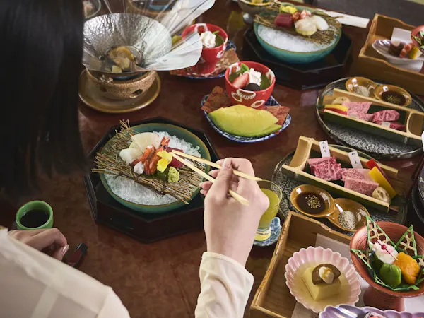 くまもと県産和王と味彩牛を食べ比べ 肥後会席プラン【夕朝食付き】
