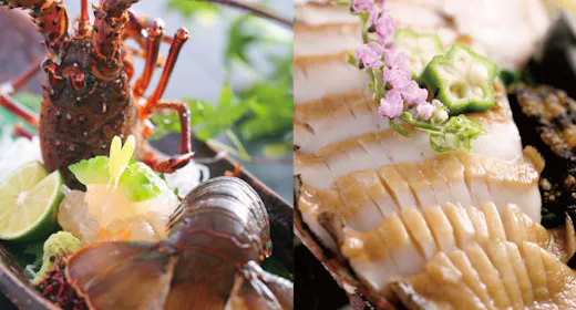 【厳選/伊勢海老・鮑・黒毛和牛】三大味覚饗宴 創作会席を寛ぎながらお部屋で至福の時を堪能