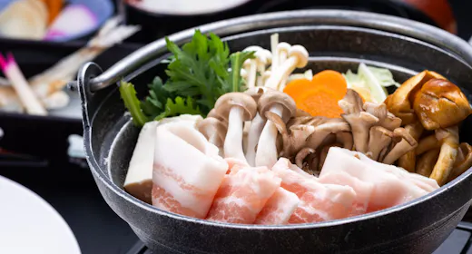 【あわしま会席】+【伝統の山賊鍋】レストラン食 スタンダードプラン