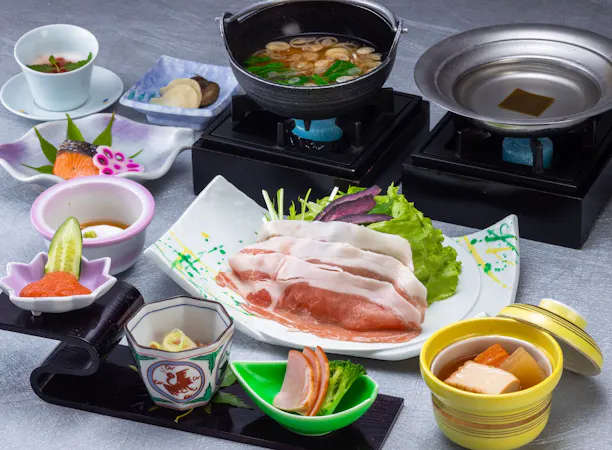 【朝食】もち豚しゃぶしゃぶの和食膳